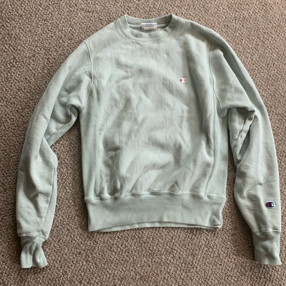 Mint Green Champion Pullover Sweatshirt